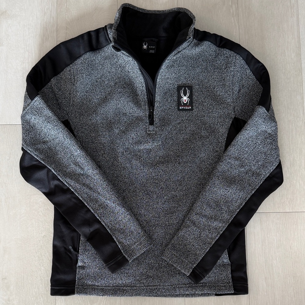 Spyder Black and Gray Quarter-Zip Pullover